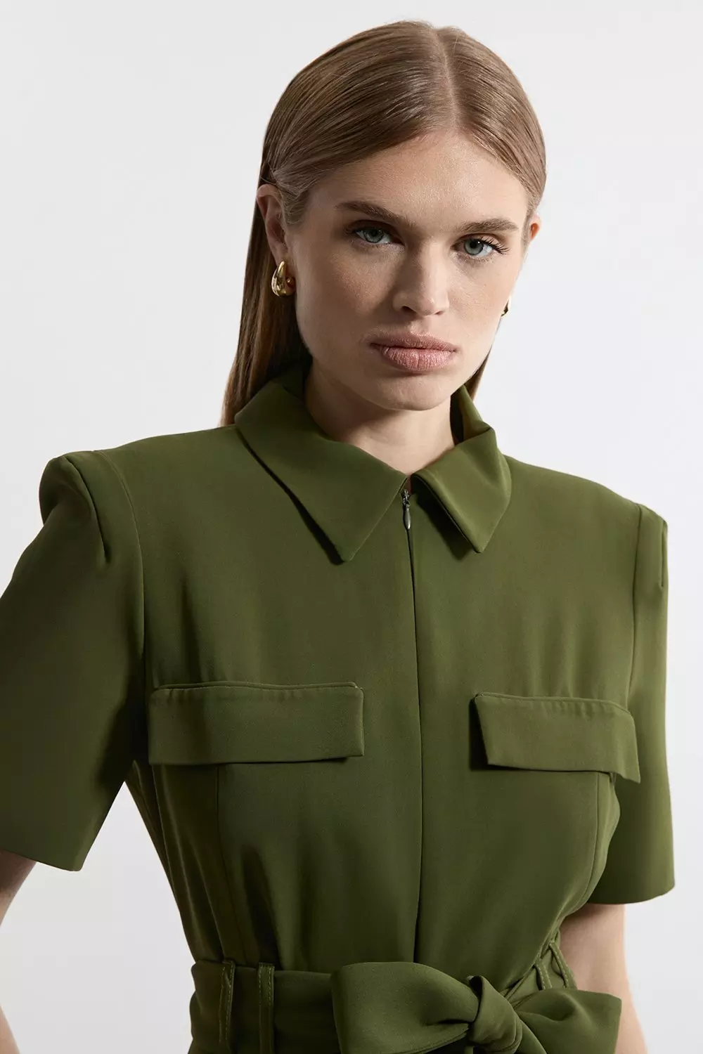 ★Karen Millen★ リネンテーラードウォーキングショート bkk12174_grey_xl?$