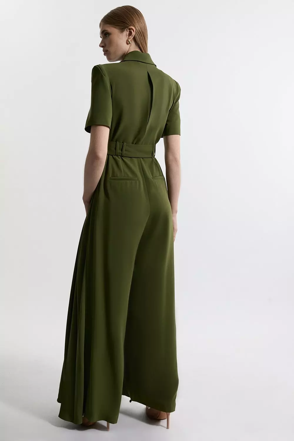 Lydia Millen Petite Structured Crepe Pocket Jumpsuit | Karen