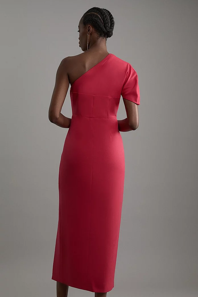 Petite Structured Crepe Asymmetric Cape Detail Tailored Midi Petite Structured Crepe Asymmetric Cape Detail Tailored Midi