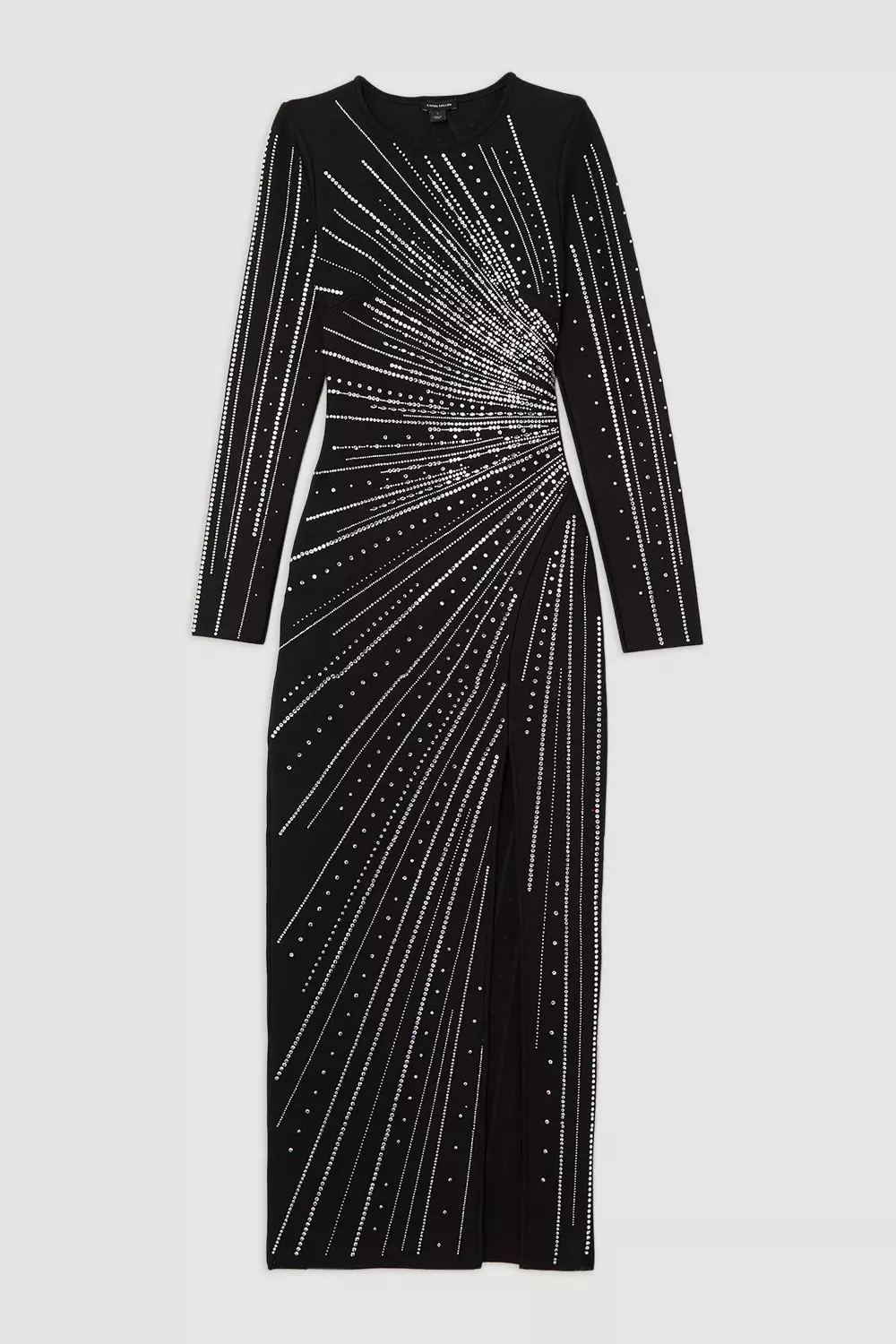 Figure Form Bandage Knit Embellished Maxi Dress | Karen Millen