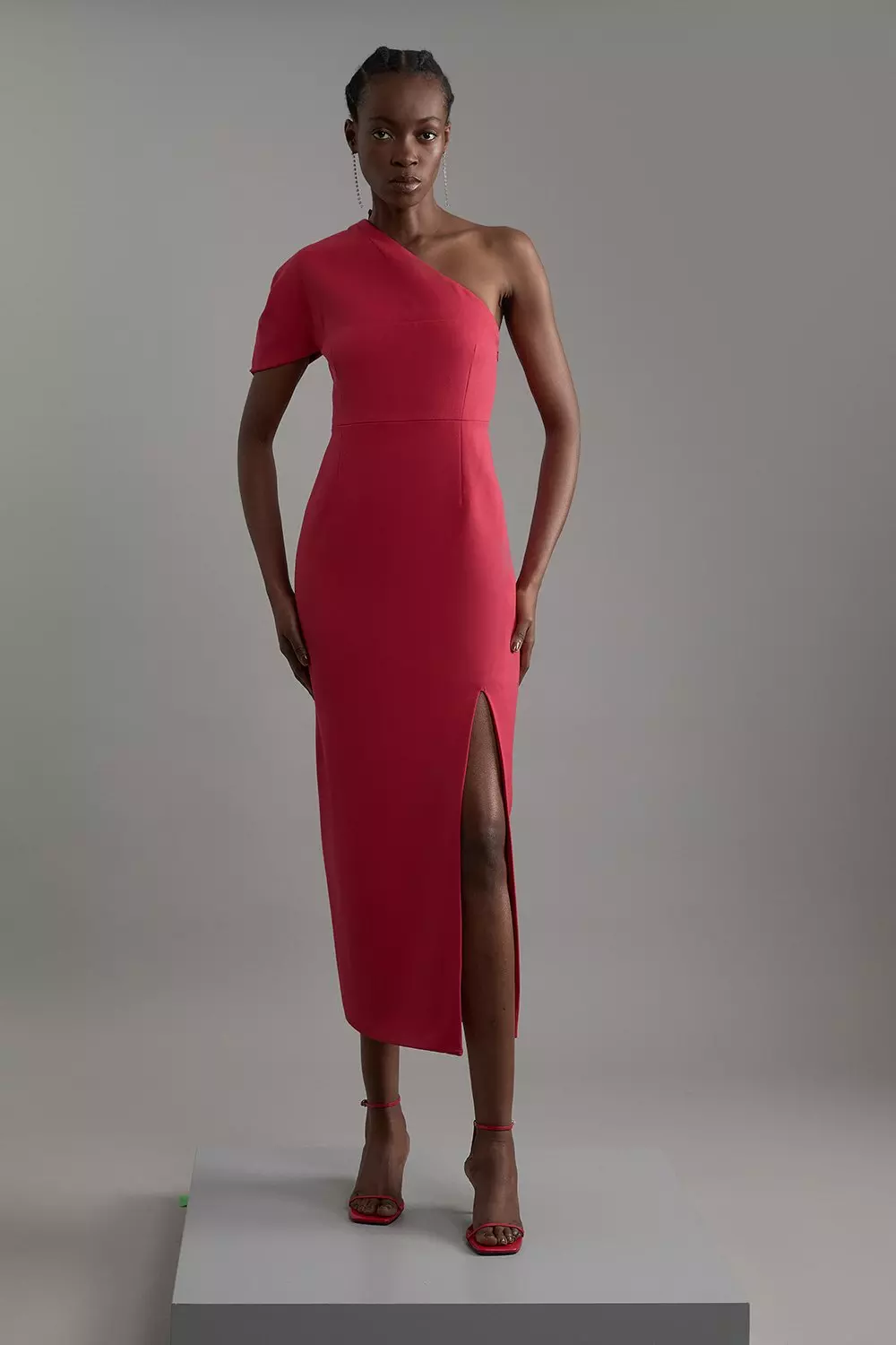 Karen millen red asymmetric dress hotsell