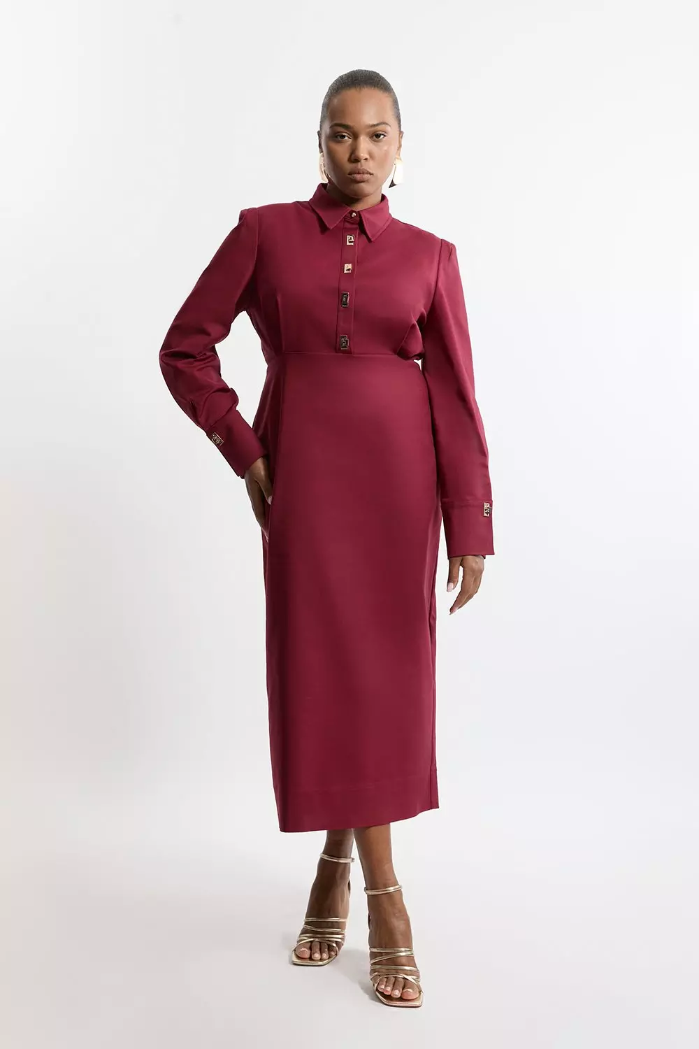 Plus size collared shirt dress best sale