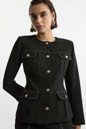 Compact Stretch Formal Tailored Jacket black