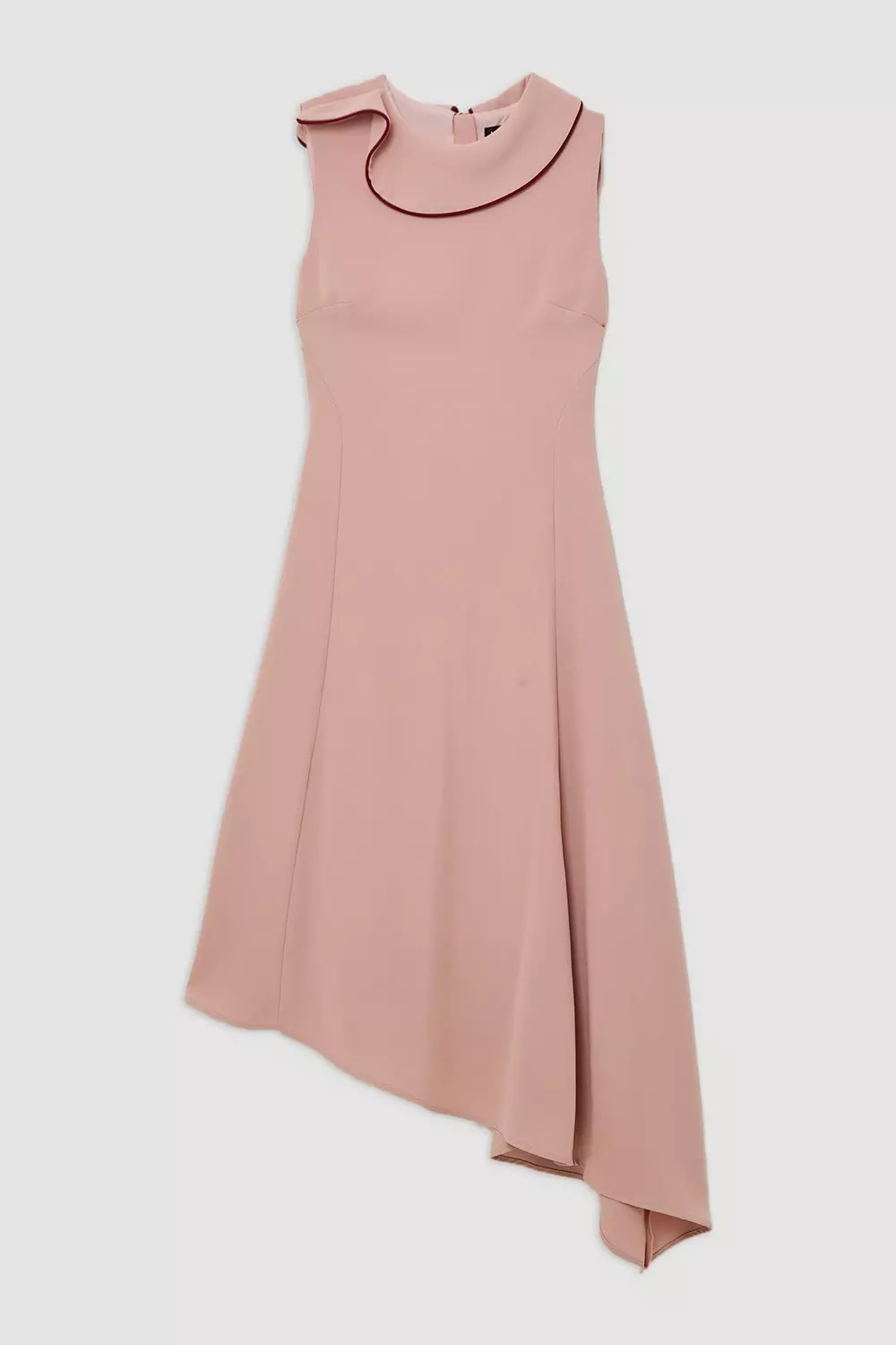 Rose Tall Soft Tailored Tipped Fluid Asymmetric Hem Midi Dress alternative image