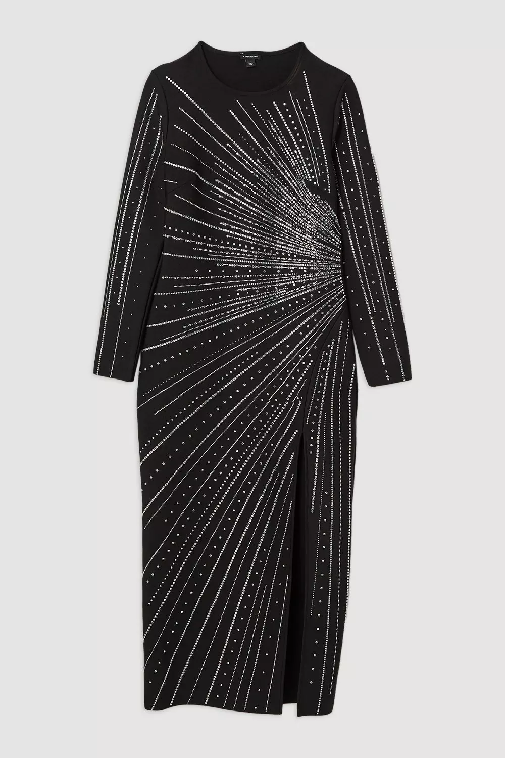 Plus Size Figure Form Bandage Knit Embellished Maxi Dress