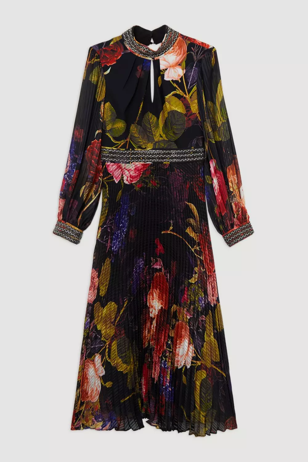 【KAREN MILLEN】フローラル ディアマンテ プリーツ ドレス bkk21625_floral_xl?pdp.template