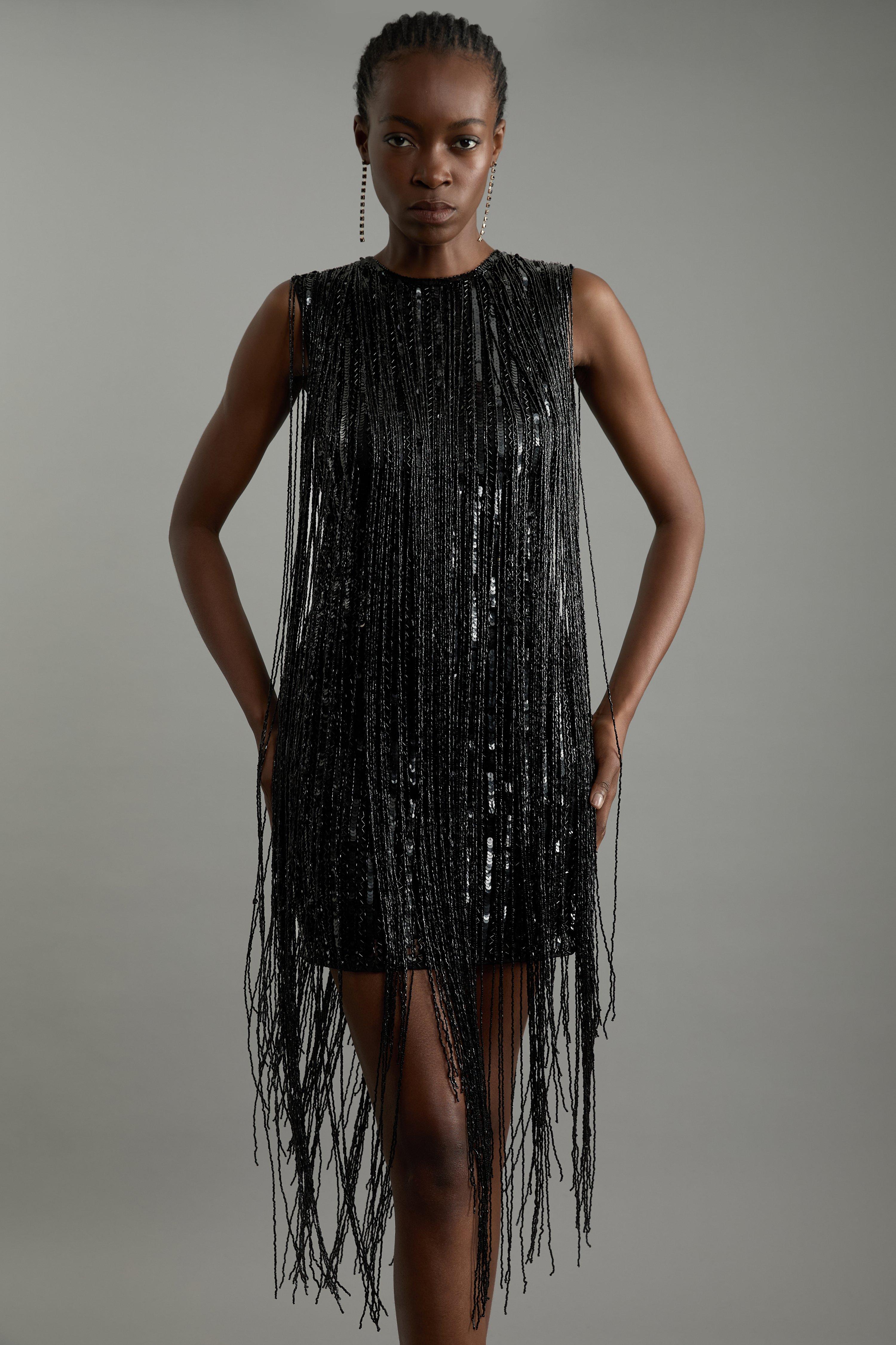 Fringe occasion dress best sale