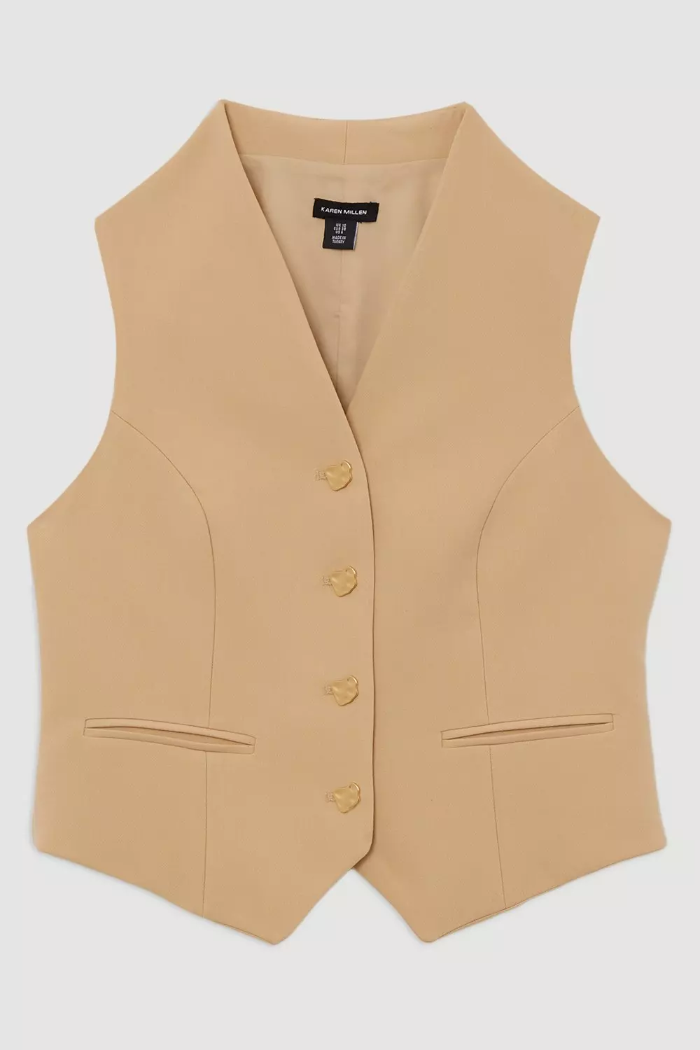 Petite Essential Tailored Button Through Vest | Karen Millen