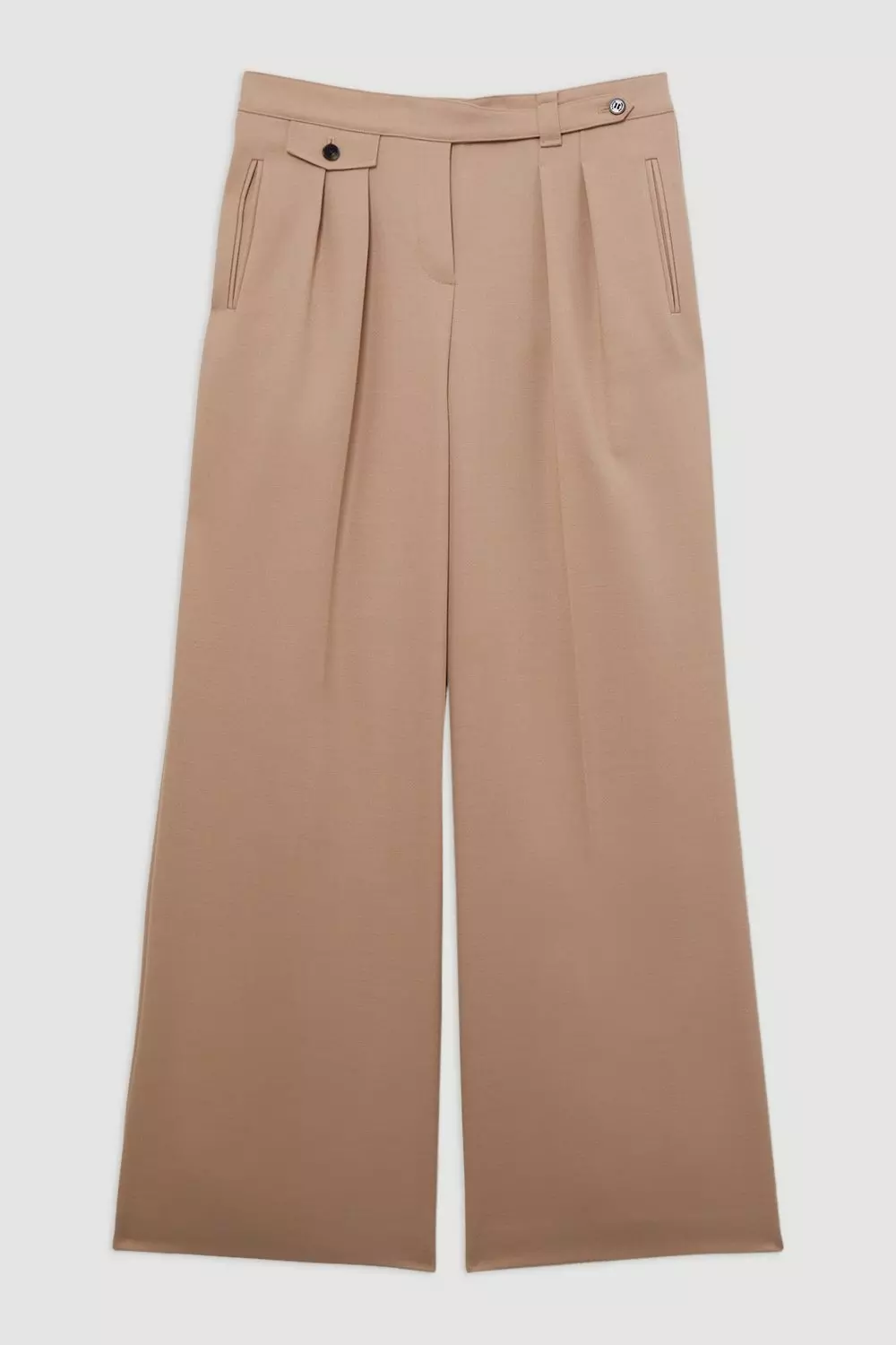 Wool Blend Tailored Wide Leg Pants | Karen Millen