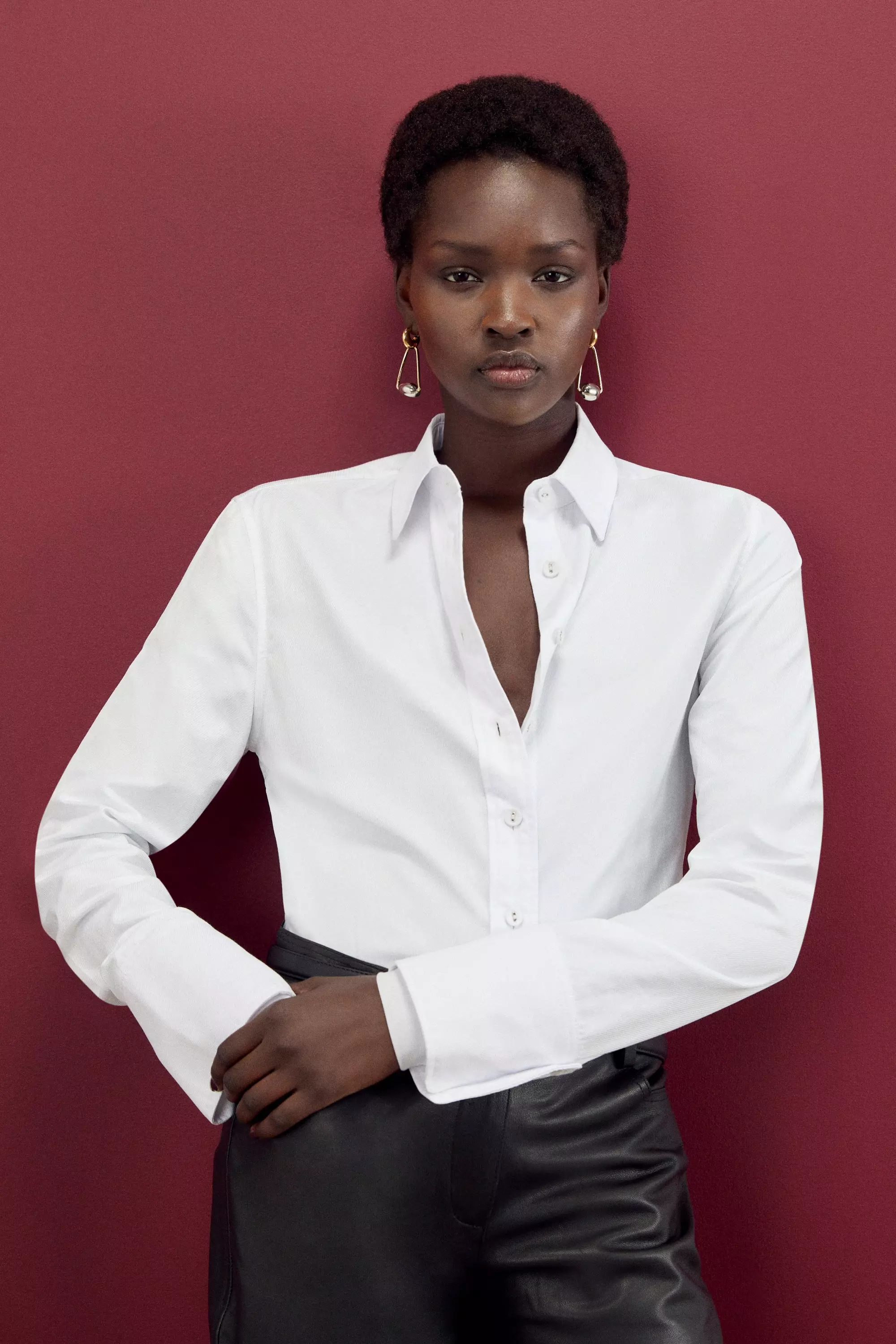 The Founder Cotton Woven Buttoned Shirt Karen Millen