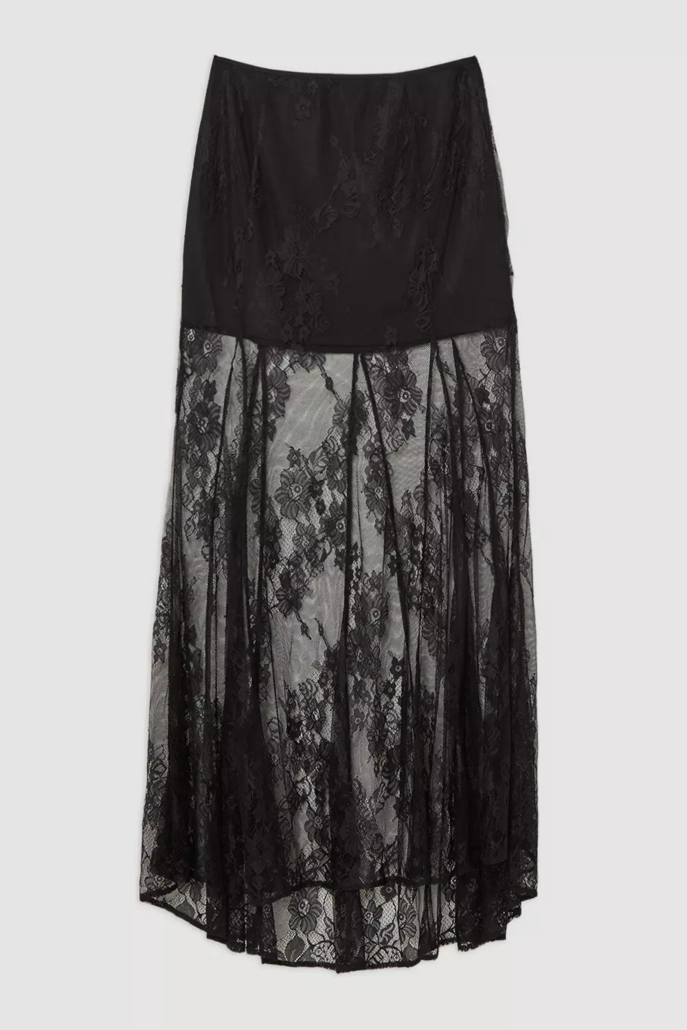 Tall Sheer Lace Godet Woven Midi Skirt | Karen Millen