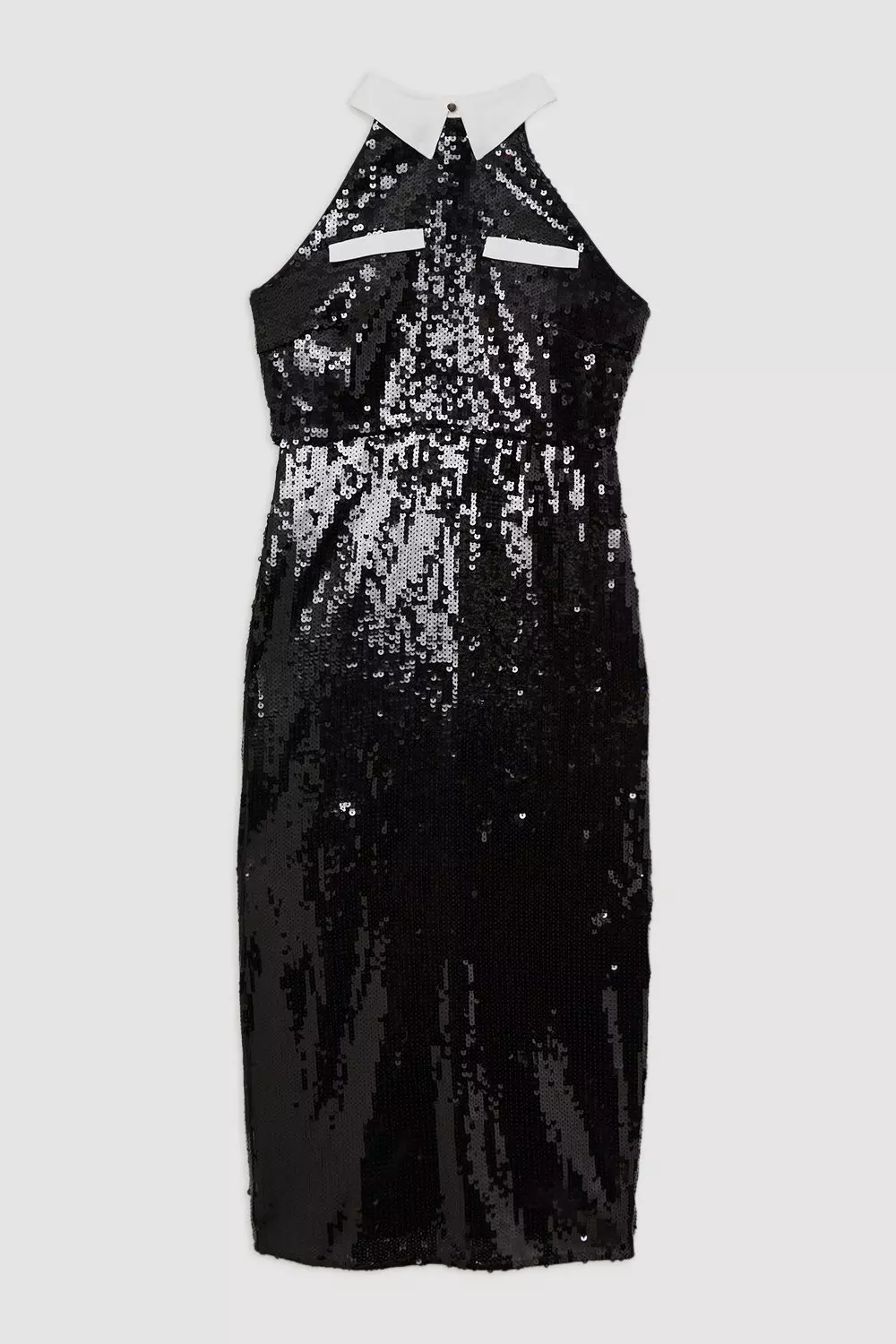 KAREN MILLEN ミダキシ ドレス Sequin And Viscose Satin Collar Detail Midaxi Dress | Karen