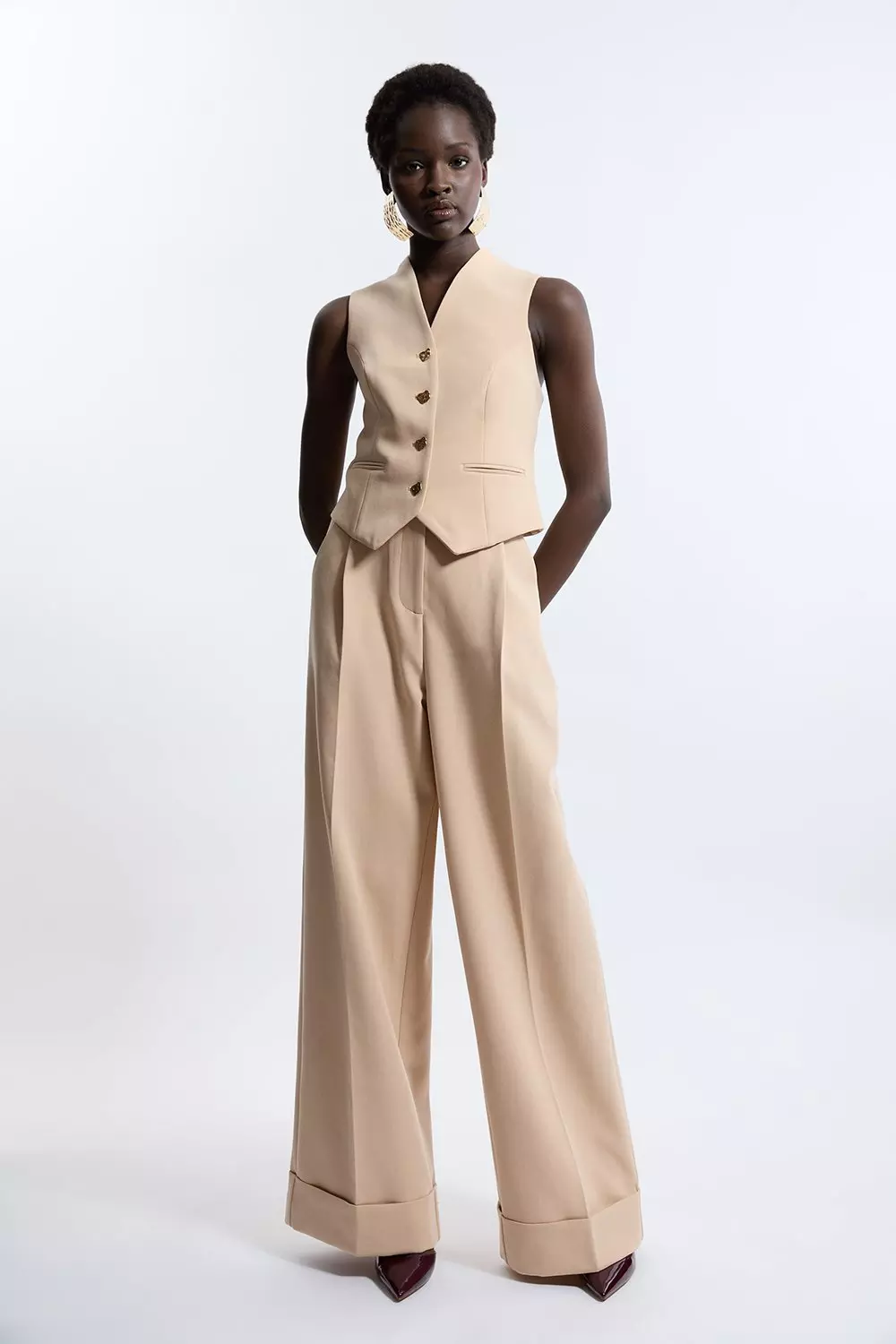 Essential Tailored Wide Leg Pants Karen Millen