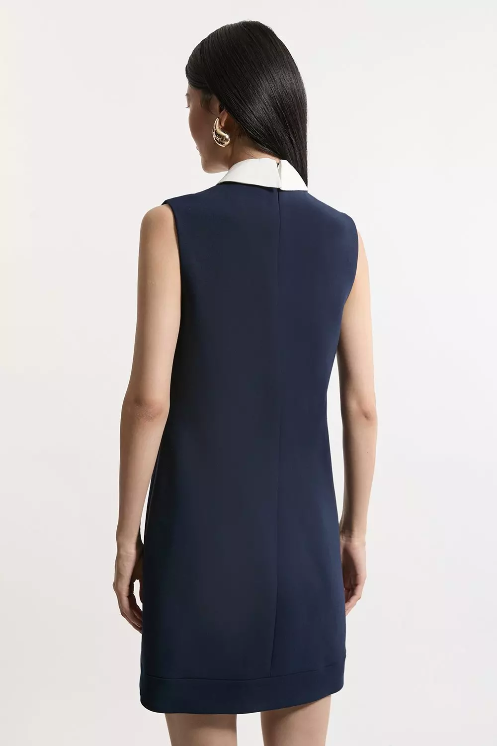【KAREN MILLEN】コンパクトストレッチ ペプラム ドレス bkk21705_navy_xl?pdp.template