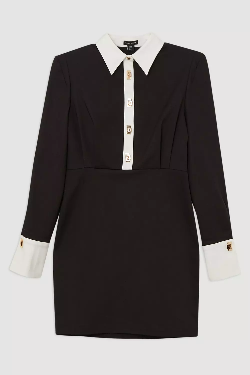 【Karen Millen】テイラードカラード 襟 ボタン ミニドレス bkk21596_black_xl?pdp.template