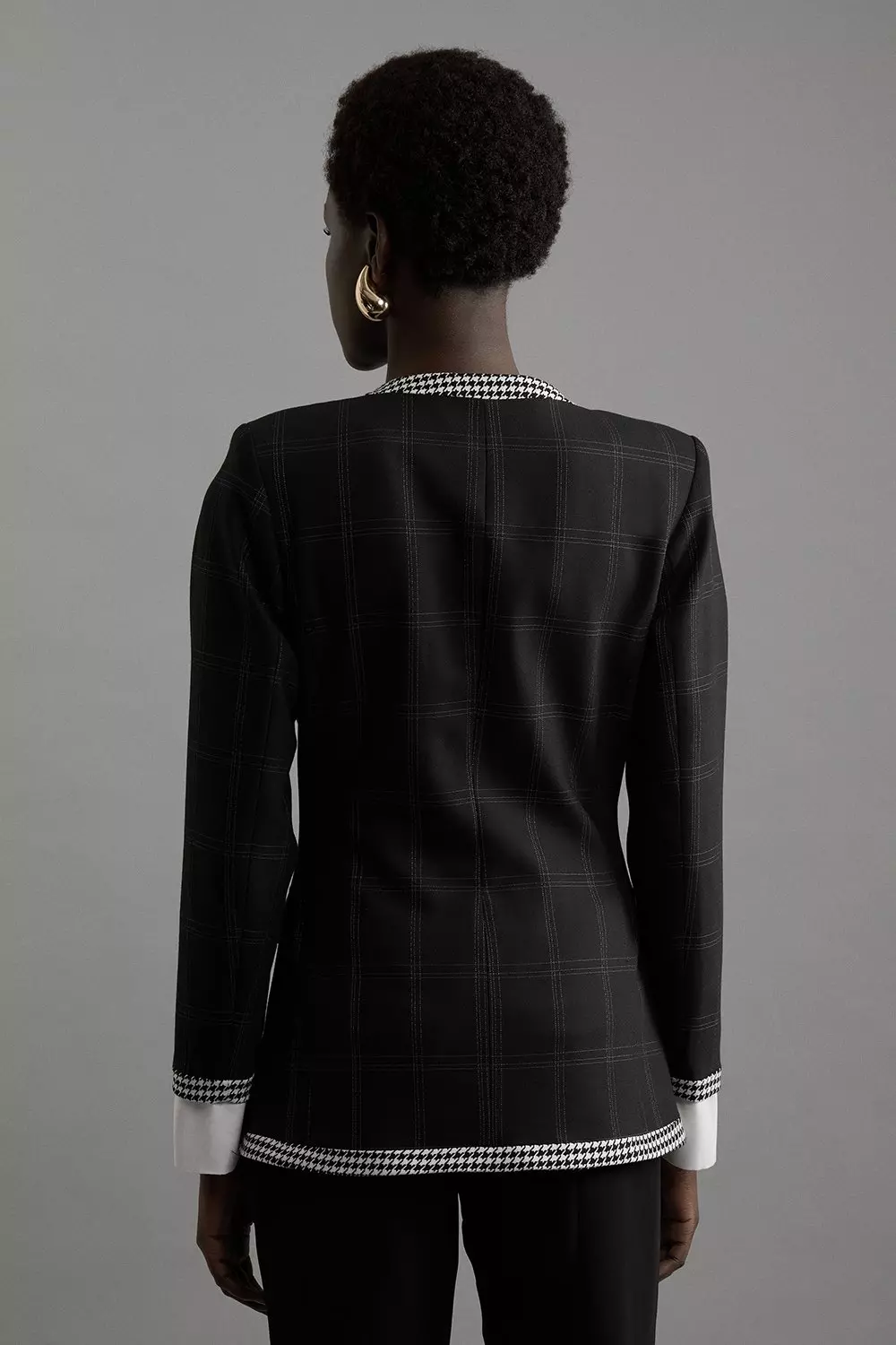 Multi Formal Tailored Black Check Buttoned Shirt alternative image