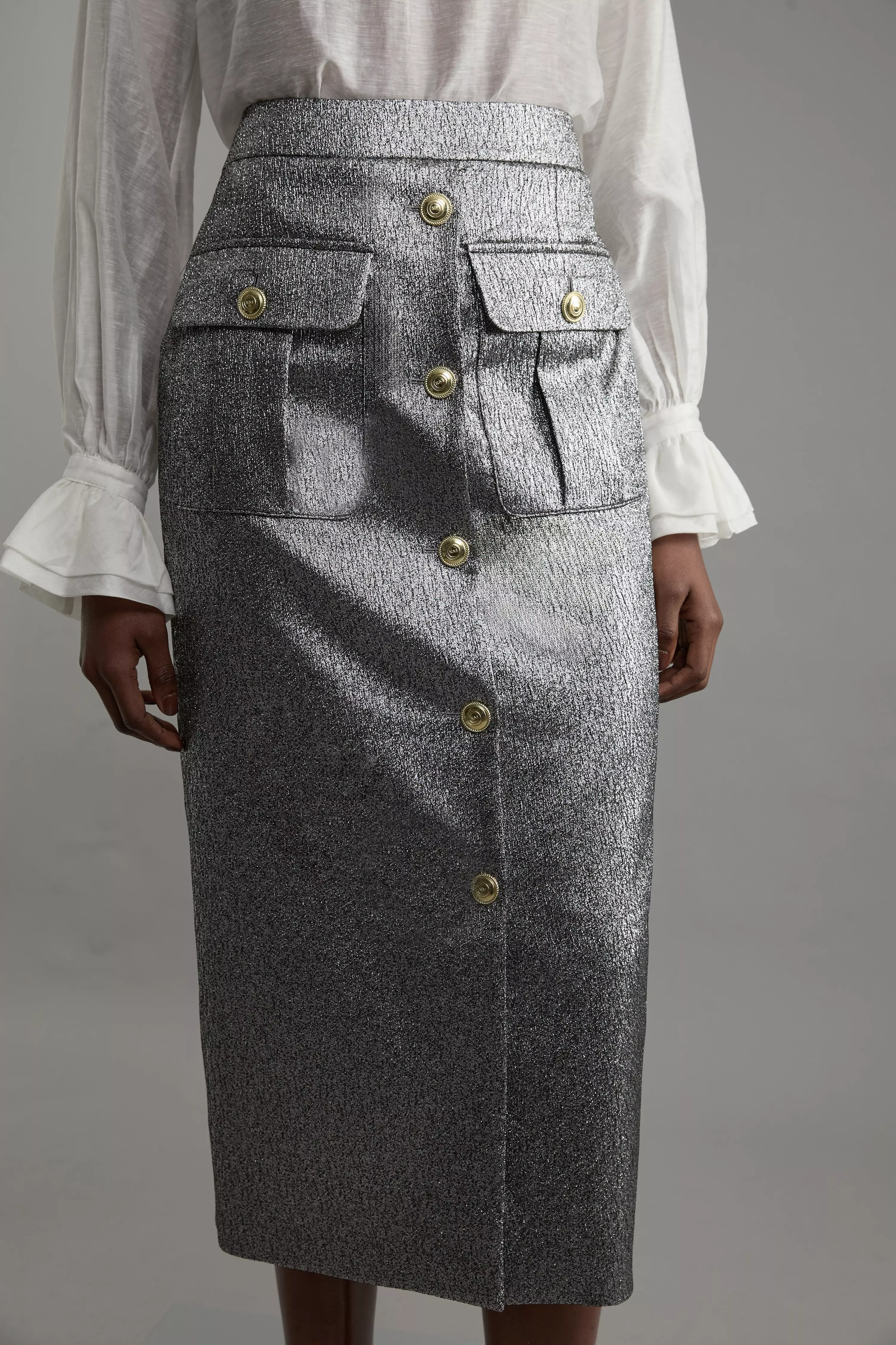 Jacquard Tailored Maxi Skirt | Karen Millen