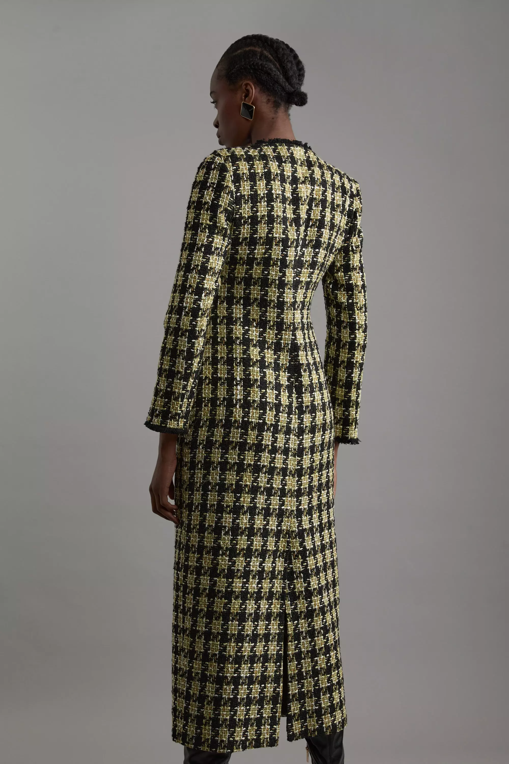 Karen millen oversized check maxi dress best sale