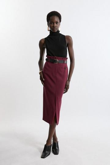 Compact Stretch Tailored High Waist Maxi Skirt fig