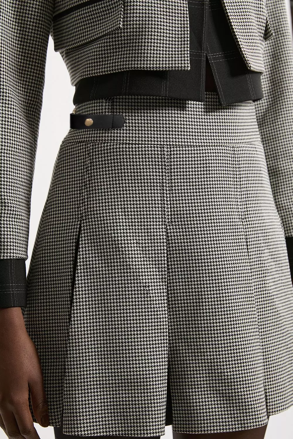 Multi Tailored Check Pleated Mini Skirt alternative image