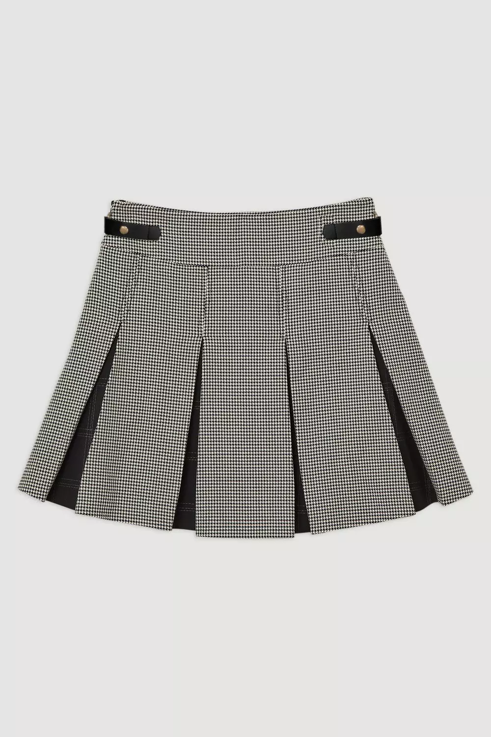 Multi Tailored Check Pleated Mini Skirt alternative image