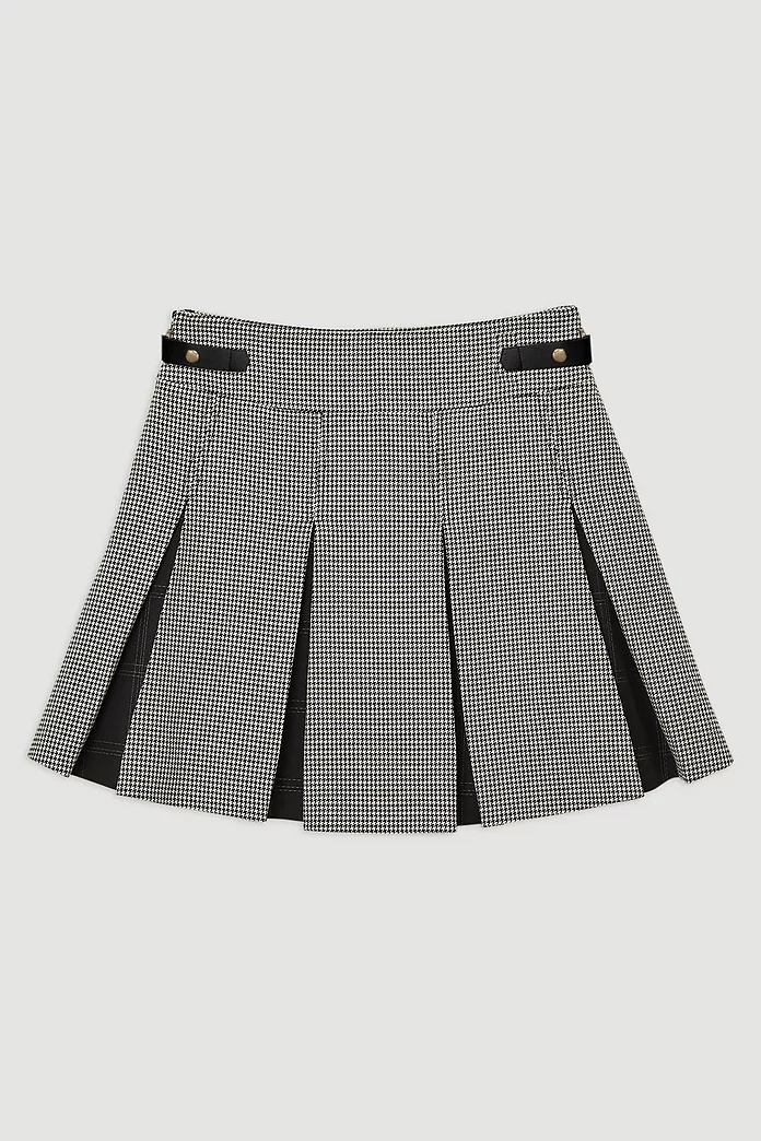 Tailored Check Pleated Mini Skirt | Karen Millen Tailored Check Pleated Mini Skirt | Karen Millen