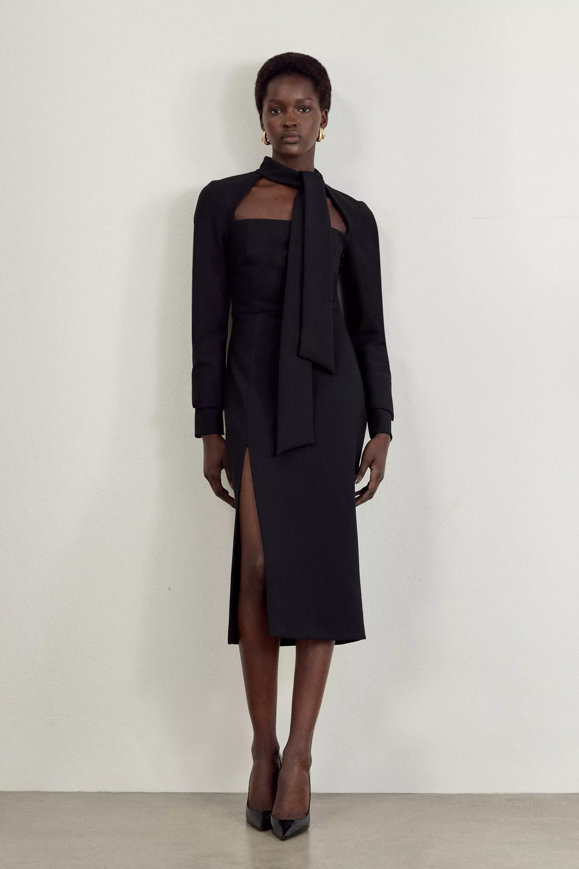 Karen millen black tie dresses online