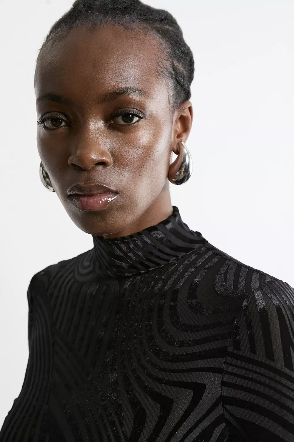 Black Velvet Devore Jersey Long Sleeve Top alternative image