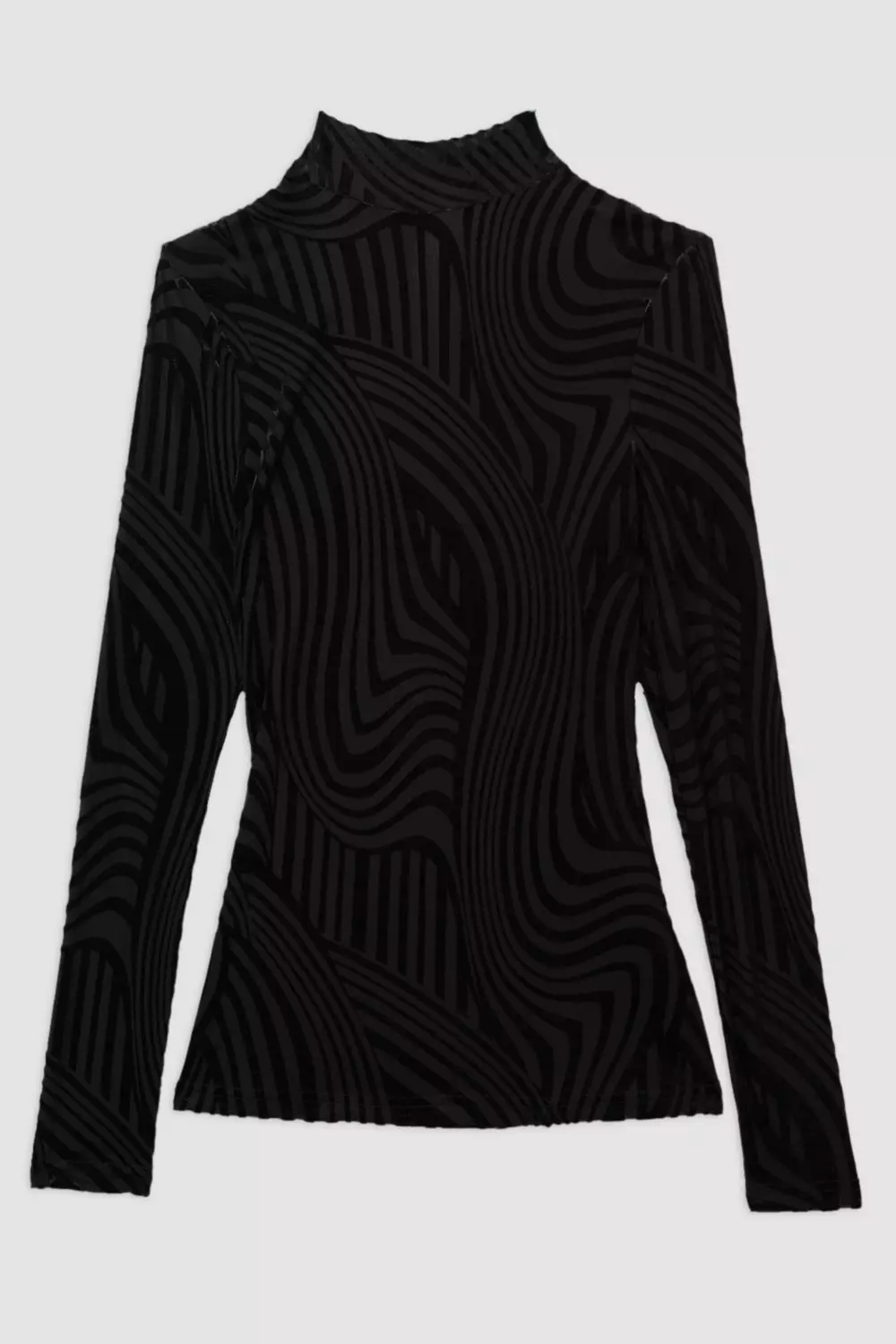 Black Velvet Devore Jersey Long Sleeve Top alternative image