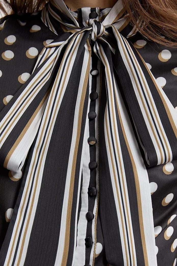 Polka Dot Woven Balloon Sleeve Blouse | Karen Millen Polka Dot Woven Balloon Sleeve Blouse | Karen Millen