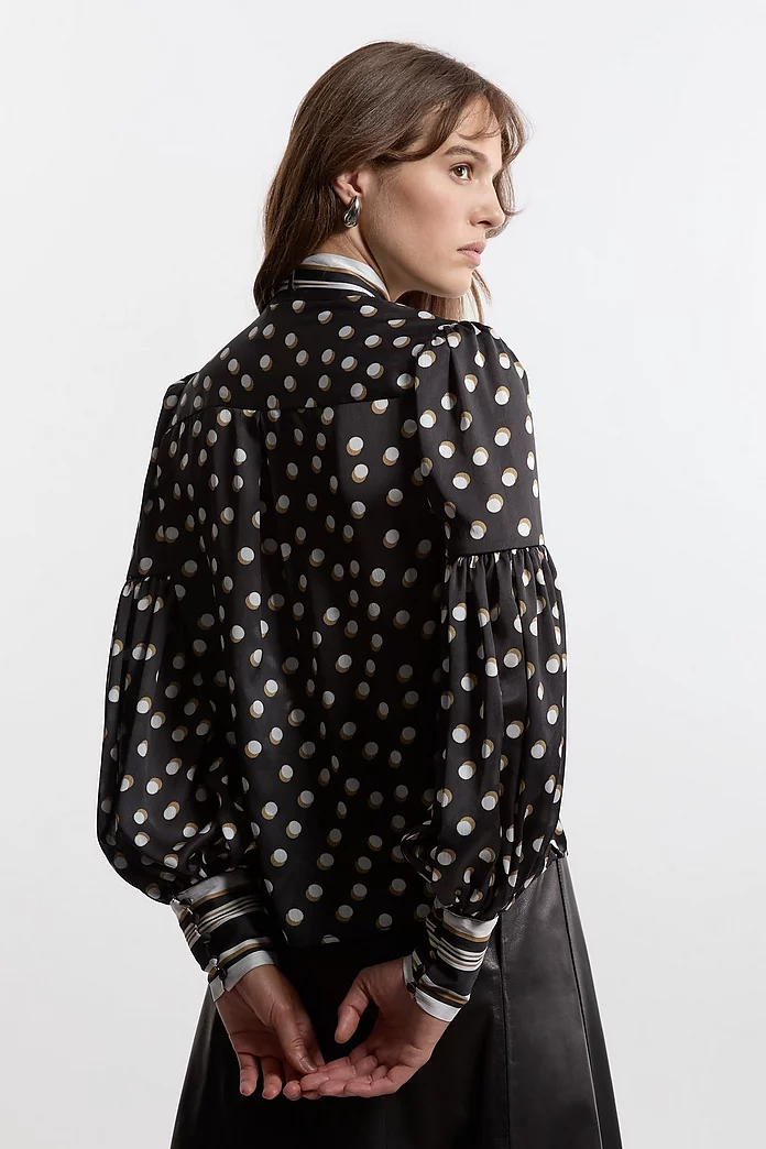 Polka Dot Woven Balloon Sleeve Blouse | Karen Millen Polka Dot Woven Balloon Sleeve Blouse | Karen Millen