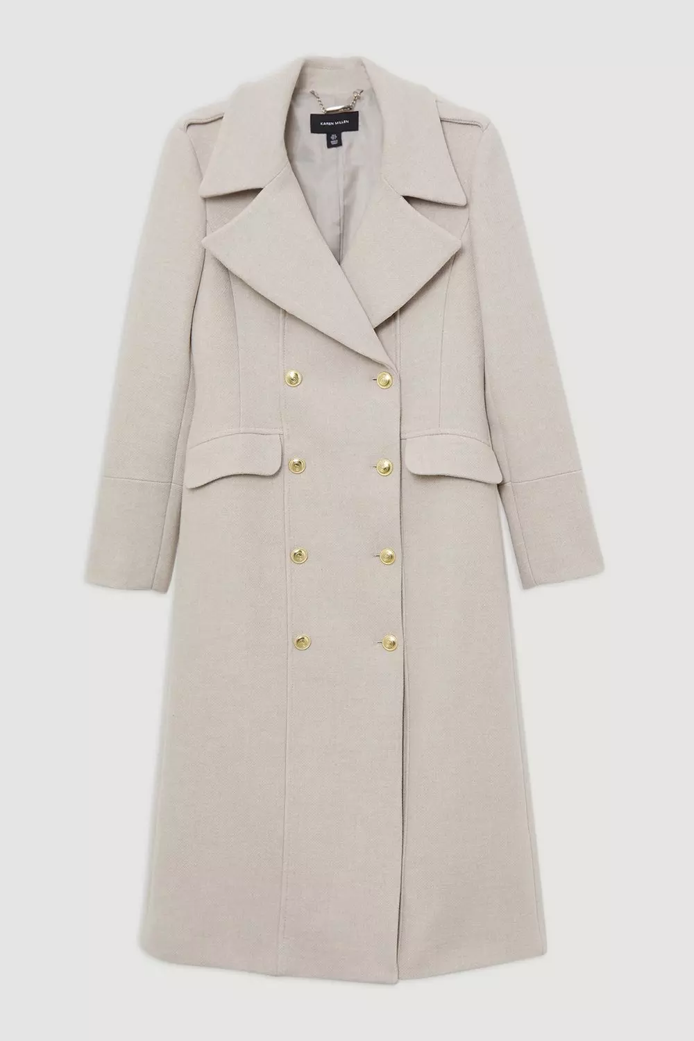Premium Italian Manteco Wool Double Breasted Tailored Midi