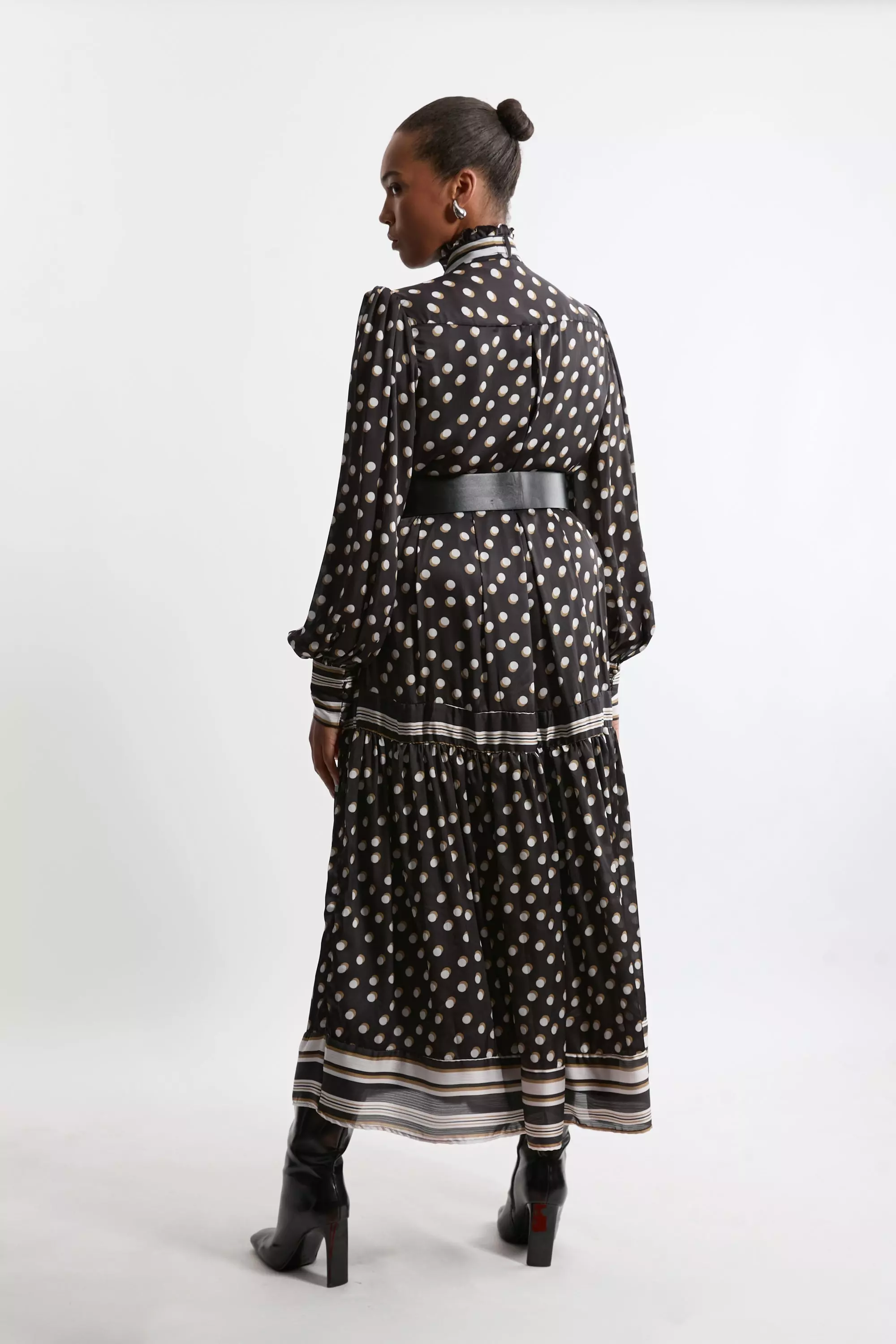 Pleated detail maxi linen skrit 1782#