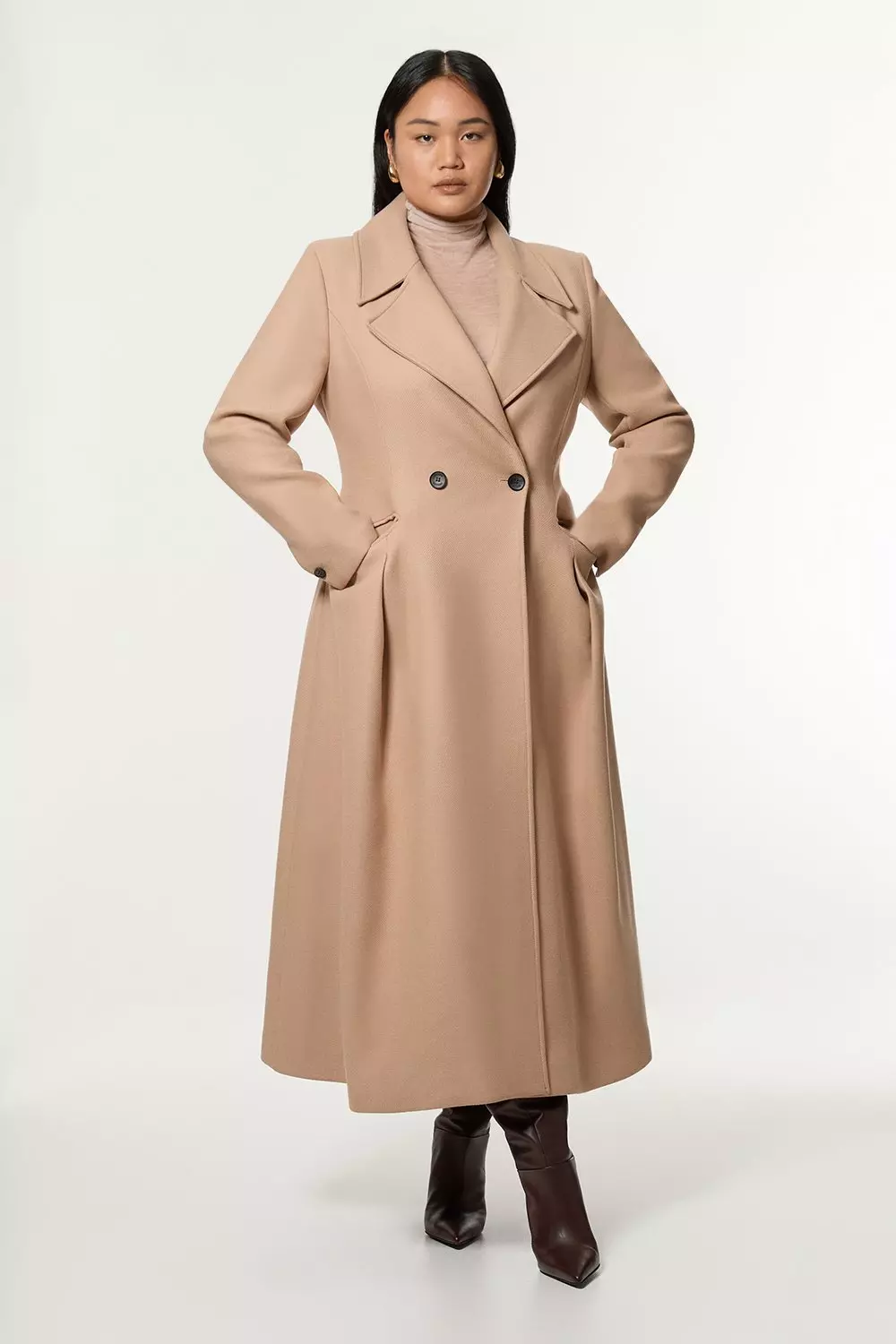 Plus size camel coat hotsell