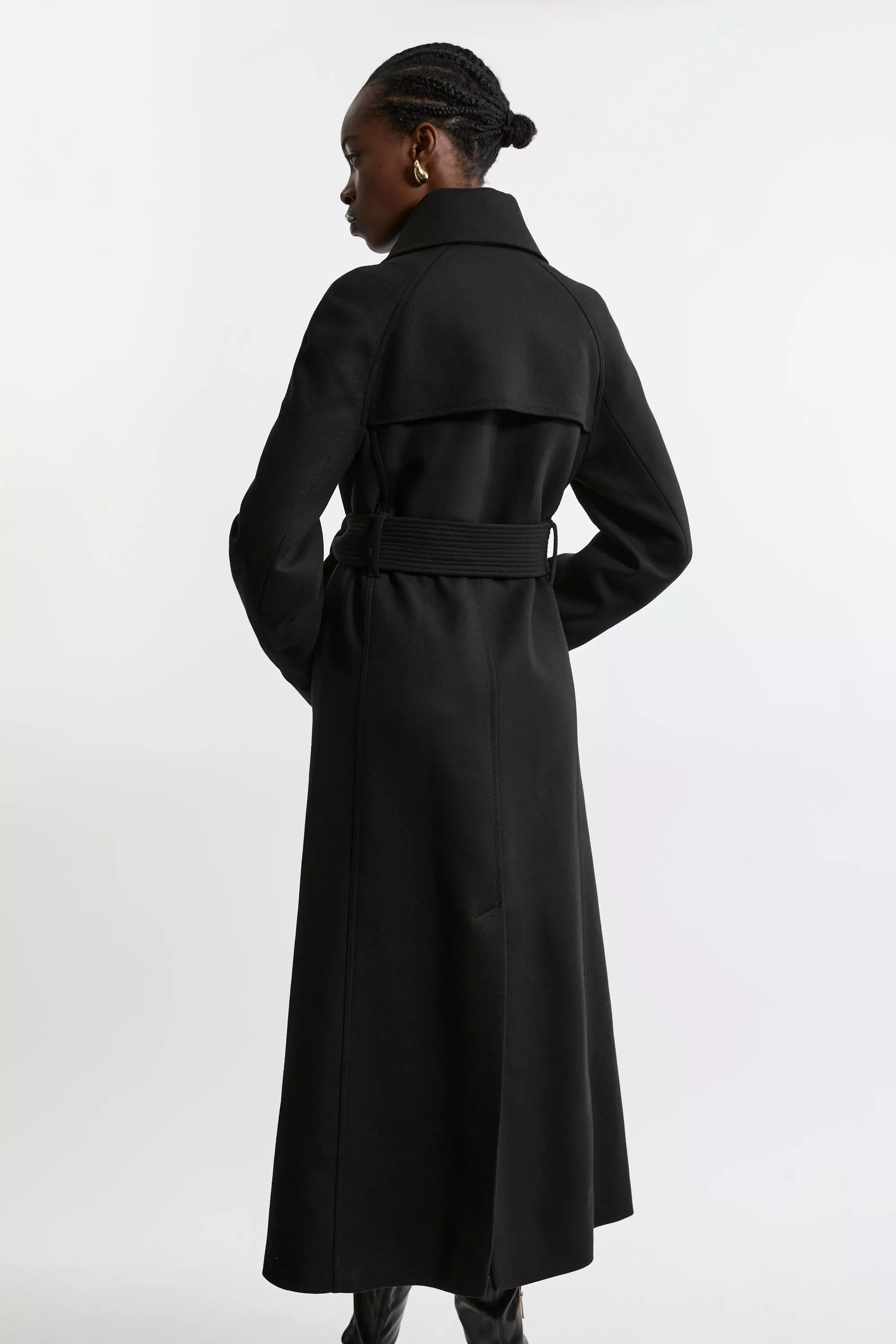 KAREN MILLEN イタリア製ウール テーラードトレンチマキシコート Italian Wool Tailored Belted Trench Maxi Coat | Karen Millen