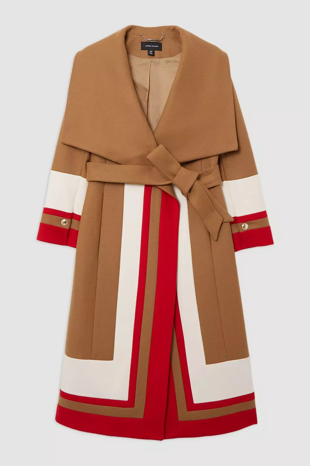 Karen millen wool wrap camel coat best sale