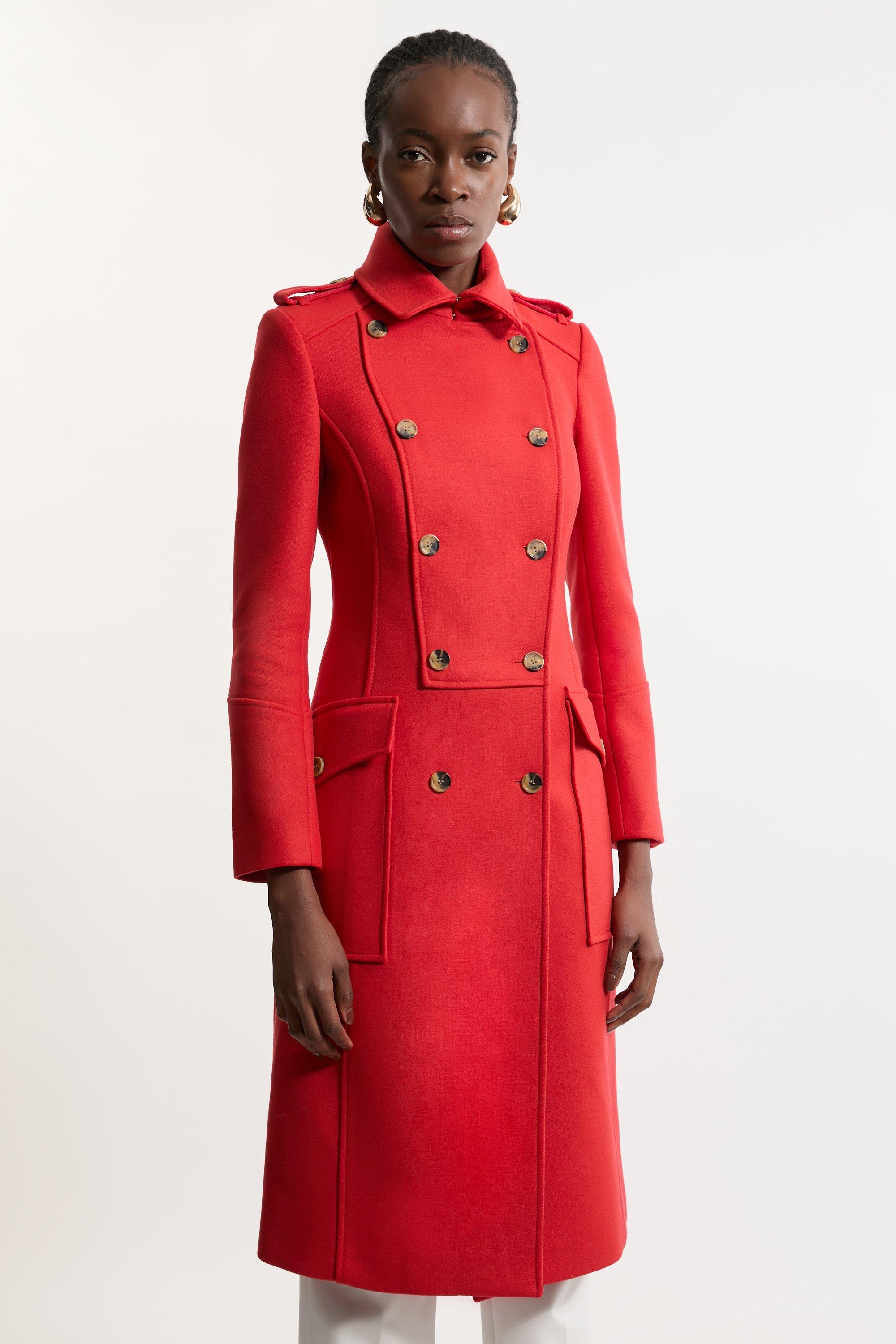 Ladies red wool coat on sale