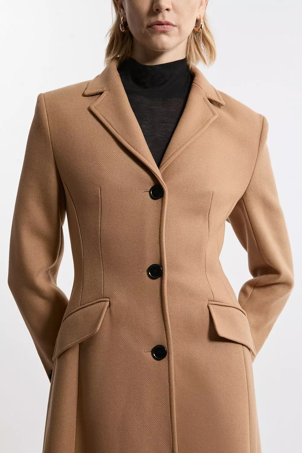KAREN MILLEN ベルテッドコート マキシ イタリア産ウール ベルト Premium Italian Manteco Wool Full Skirted Tailored Midaxi