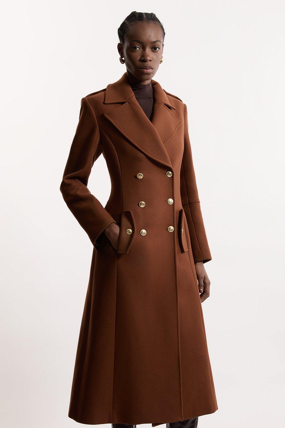 Chocolate wool coat best sale