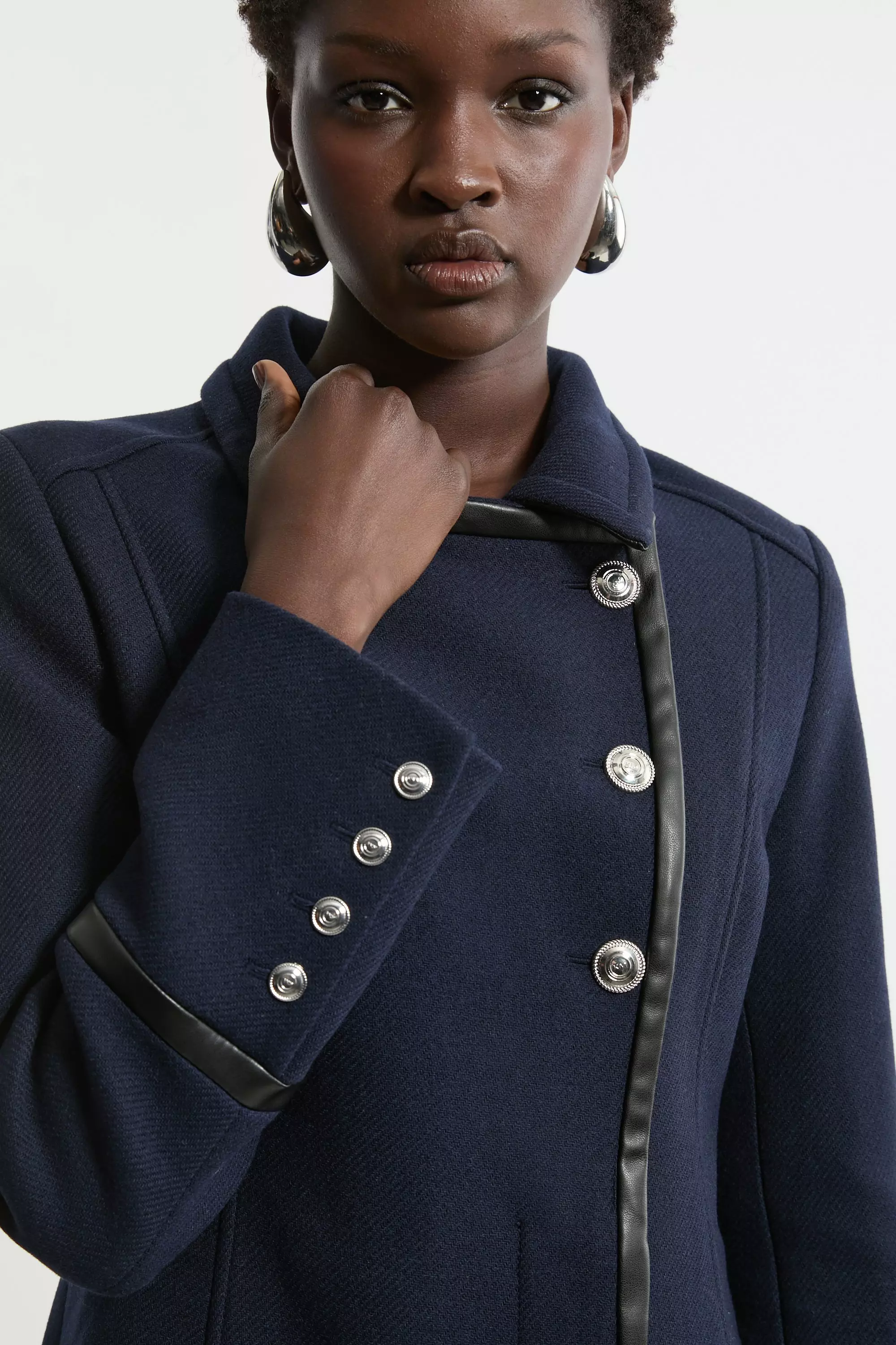 Navy tailored coat best sale