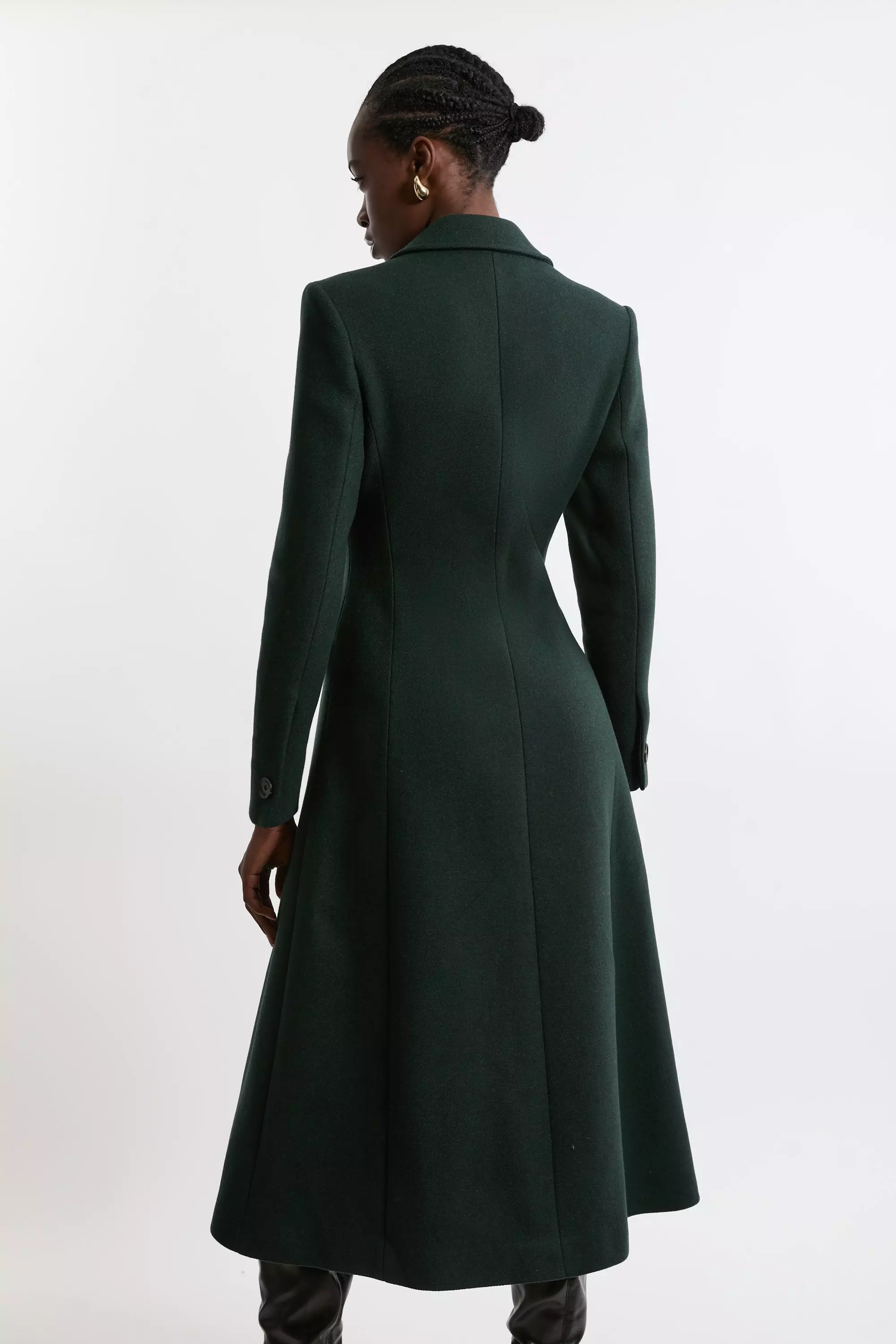 Premium Italian Manteco Wool Full Skirted Tailored Midaxi
