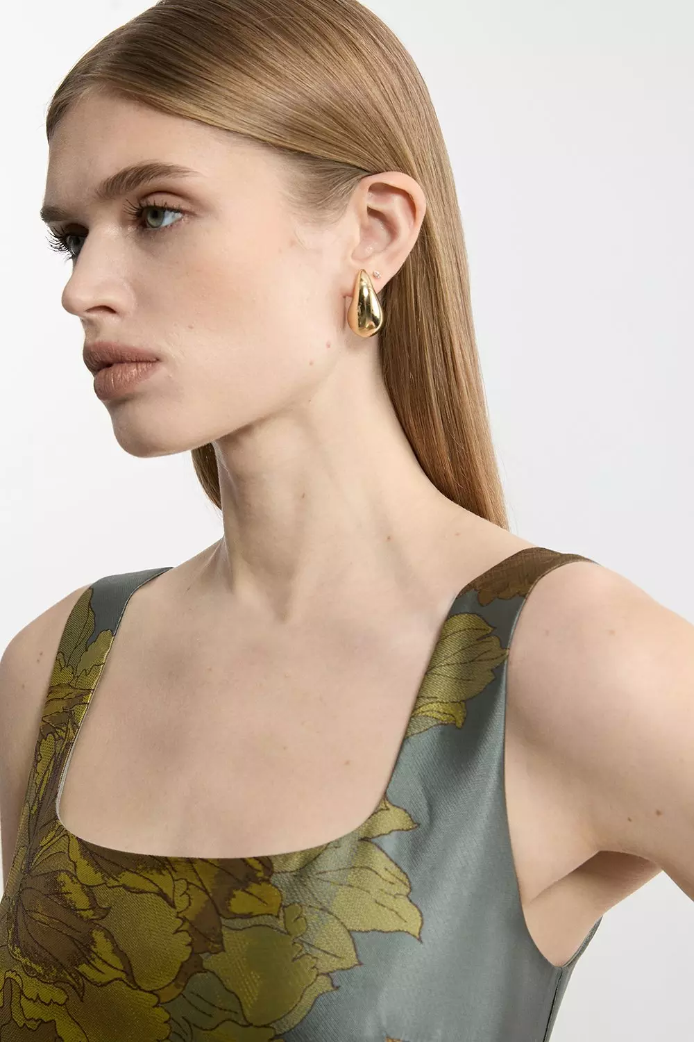 Lydia Millen Floral Jacquard Wrap Detail Woven Prom Dress