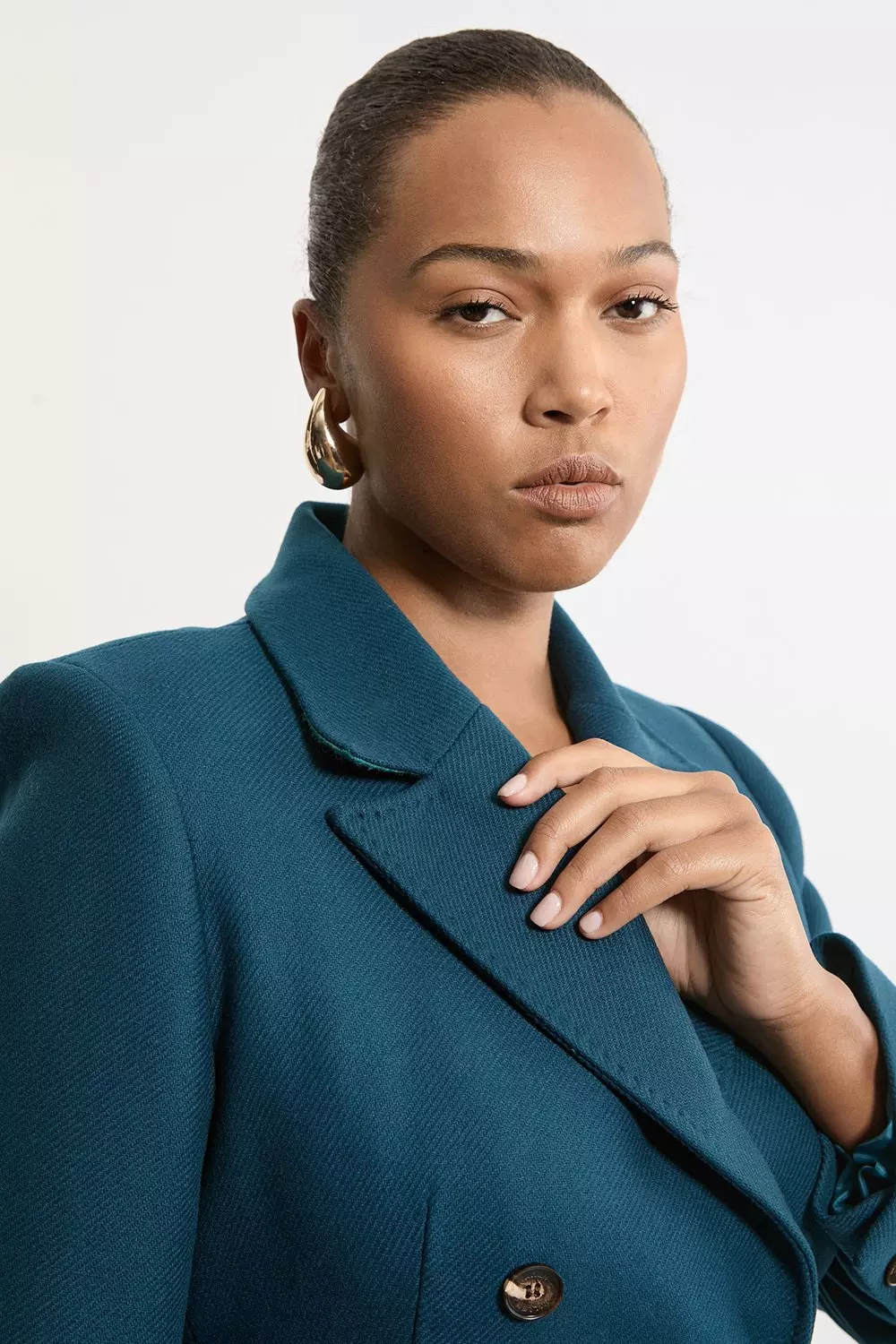 Plus Size Premium Italian Manteco Wool Fitted Tailored Midi