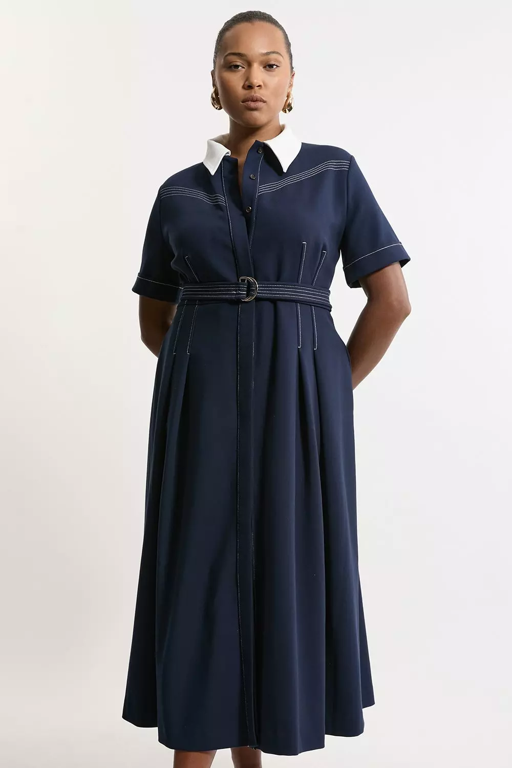 Plus size collared shirt dress best sale