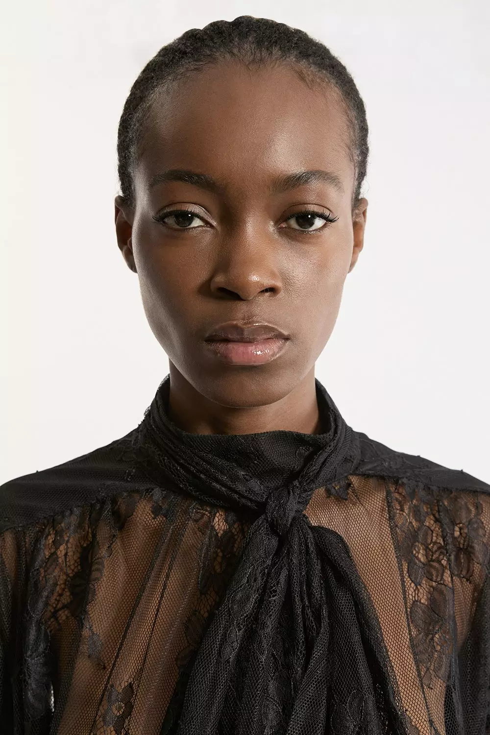 Sheer Lace Balloon Sleeve Bow Detail Blouse | Karen Millen