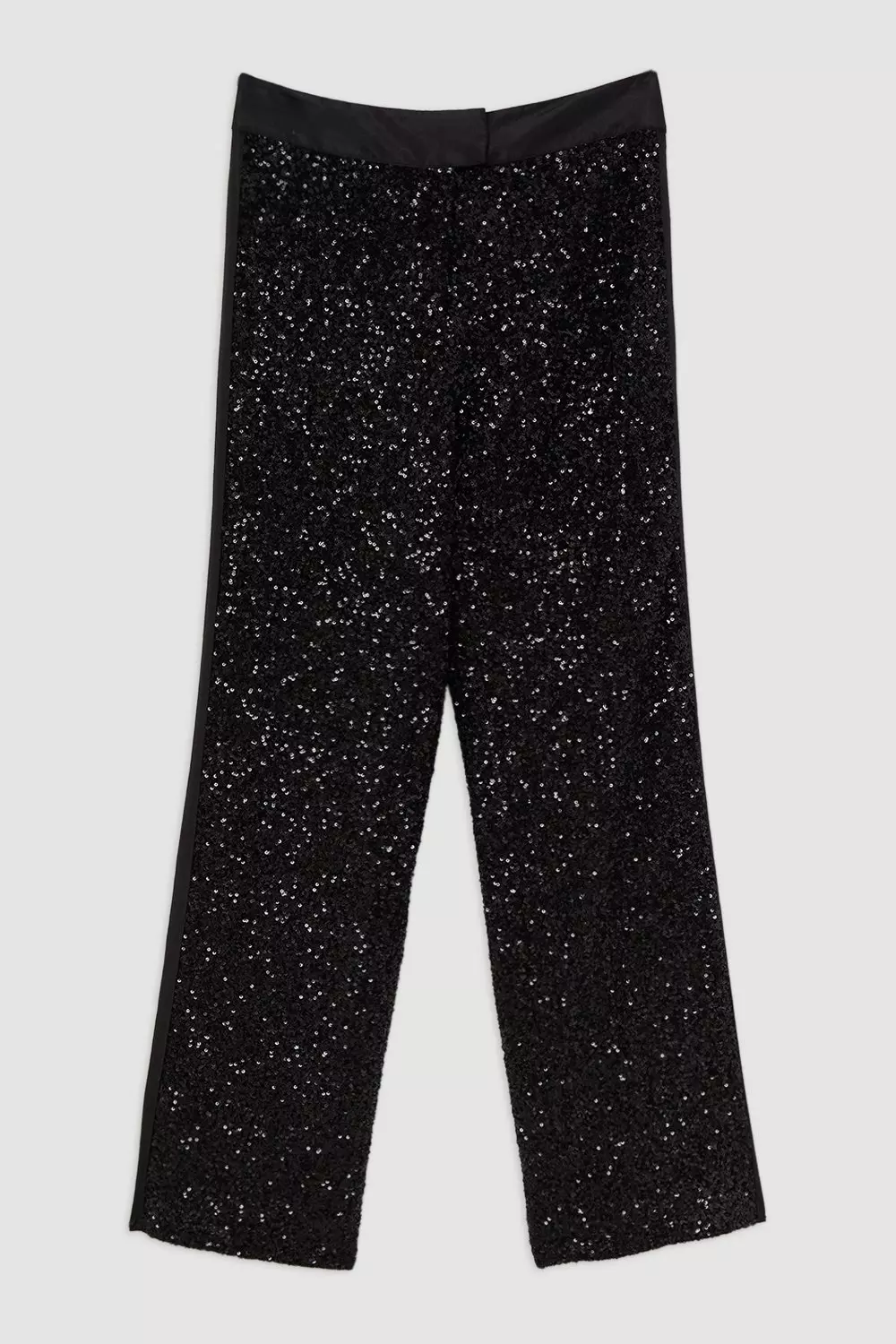 パンツ if six was nine HOT PT BLK Glitter Sequin High Waisted Wide Leg Pants | Karen Millen