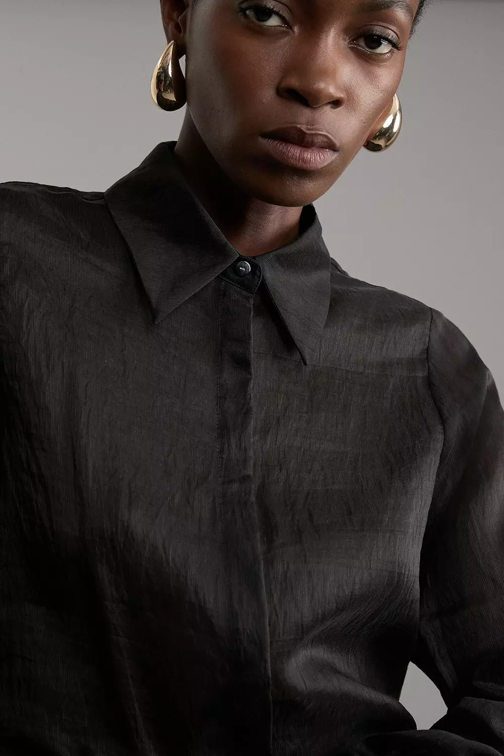 Black longline shirt online