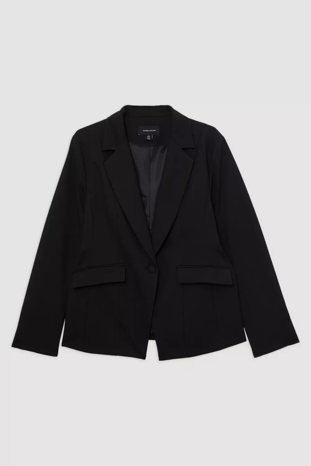 Plus Size Tailored Twill Single Breasted Jacket | Karen Millen