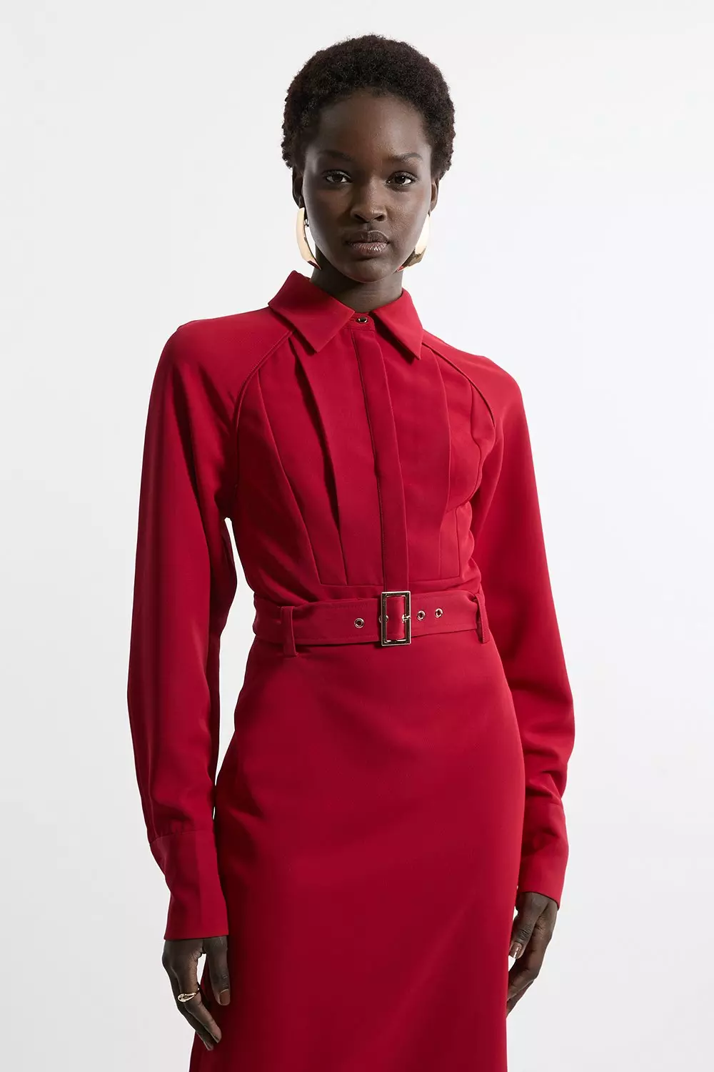 Tall Twill Collared Woven Maxi Dress | Karen Millen