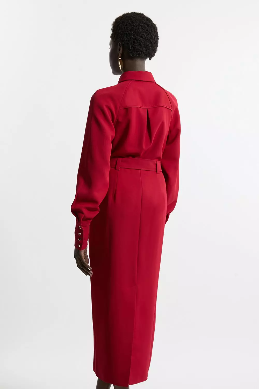 Tall Twill Collared Woven Maxi Dress | Karen Millen